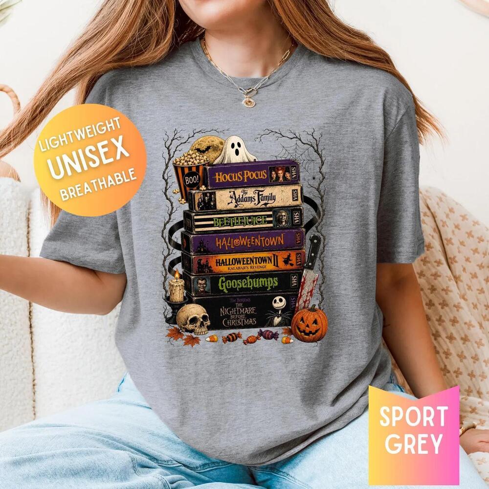 Halloween Movie Night Retro 90s VHS Horror T Shirt